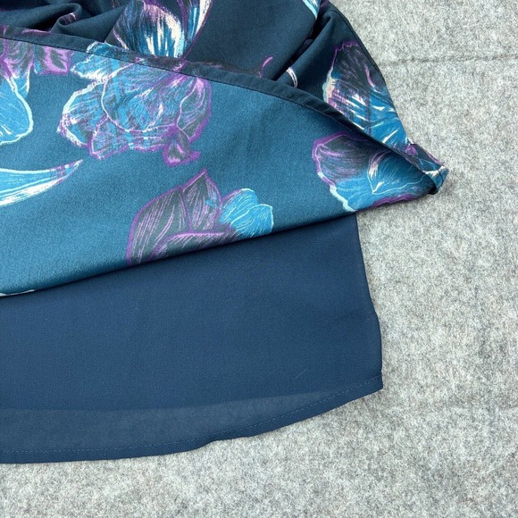 Everly Dress‎ Womens Medium Blue Green Floral Sleeveless Shift Lined Midi - Picture 7 of 15